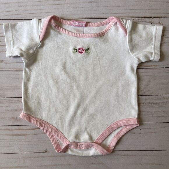 Nannette Baby Girl 2 Piece Bodysuit & Pink Floral Pants Set 0‑3M 100% Cotton - Picture 5 of 13